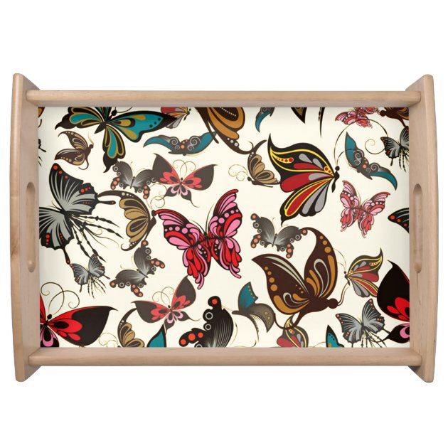 Vintage Look Butterflies Serving Platters