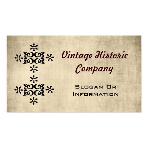 Vintage Look Designer Business Cards (front side)