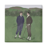 Vintage look golf scene refrigerator magnets