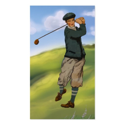 Vintage look Golfer Golf Business cards (back side)