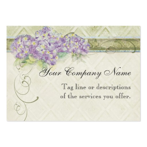 Vintage Look Lilac Hydrangea -  Business Cards (front side)