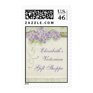 Vintage Look Lilac Hydrangea - Business Postage stamp