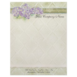 Vintage Look Lilac Hydrangea - Stationery letterhead