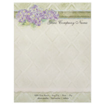 Vintage Look Lilac Hydrangea - Stationery Custom Letterhead