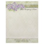 Vintage Look Lilac Hydrangea - Stationery Custom Letterhead