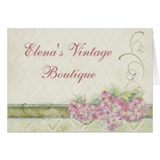 Vintage Look Pink Hydrangea, Correspondence Note card