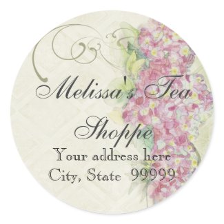 Vintage Look Pink Hydrangea - Stickers sticker