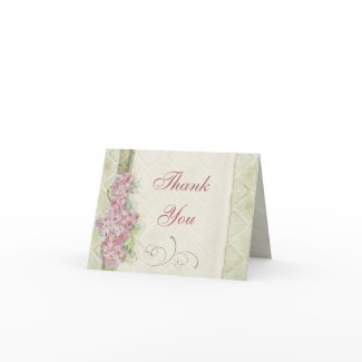 Vintage Look Pink Hydrangea, Thank You Note Cards card