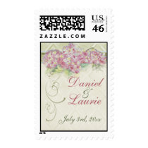 Vintage Look Pink Hydrangea - Wedding Love Postage