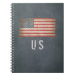 Vintage looking US flag. Spiral Notebook