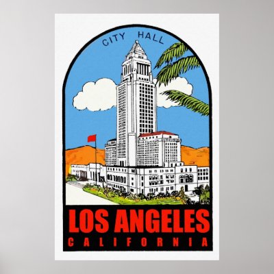 Wedding Hall  Angeles on Travel City On Vintage Los Angeles City Hall Travel Ad Posters From