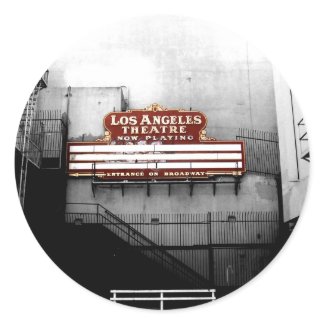 Vintage Los Angeles Theatre Sign Classic Round Sticker
