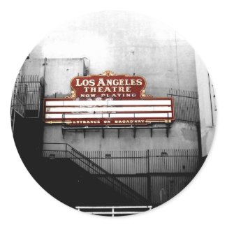 Vintage Los Angeles Theatre Sign Classic Round Sticker