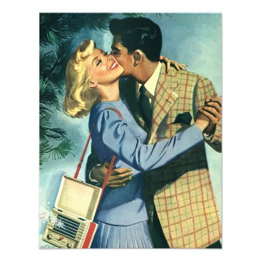 Vintage Love and Romance, Christmas Dance Custom Announcements