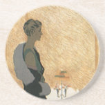 Vintage Love and Romance, Couple Elegant Dinner Drink Coasters