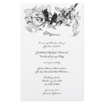 Vintage Love Bird White Flower Branch Wedding Menu Stationery