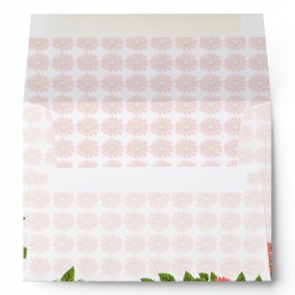 Vintage Love Birds Coral Flower Branch Envelopes envelope