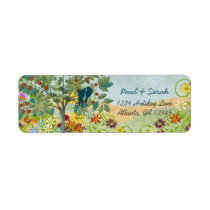 Vintage Love Birds Fruit Tree  Damask Hills Return Address Label