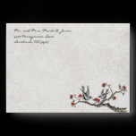 Vintage Love Birds Red Flower  Envelopes