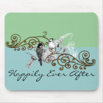 Vintage Love Birds Wedding Invitation mousepads by samack Vintage Love Birds Wedding Invitation mousepads