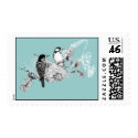Vintage Love Birds Wedding Invitation stamp
