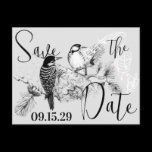 Vintage Love Birds Wedding Invitation