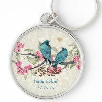 Vintage Love Birds Wedding Key Chain