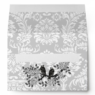 Vintage Love Birds White Flower Branch Envelopes envelope