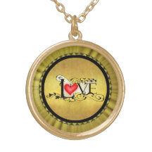 Vintage love gold romantic necklace