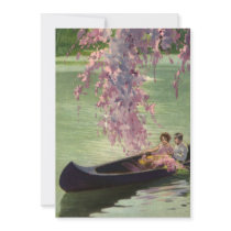 Vintage Love in a Canoe Personalized Invites