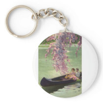 Vintage Love in a Canoe Key Chain