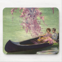Vintage Love in a Canoe Mouse Pad