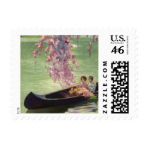 Vintage Love in a Canoe Postage