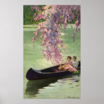 Vintage Love in a Canoe Poster