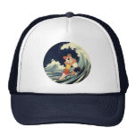 Vintage Love in the Surf, Romantic Kiss by Beach Hats