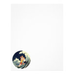 Vintage Love in the Surf; Romantic Kiss by Beach Personalized Letterhead