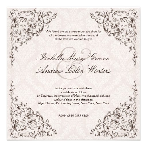 Vintage Love Key Wedding Invitation