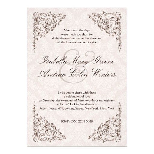 Vintage Love Key Wedding Invitation #V1