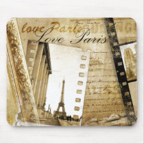 Vintage Love Paris Mouse Pad