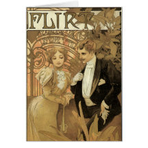Vintage Love Romance, Art Nouveau, Alphonse Mucha Card