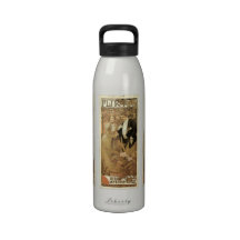 Vintage Love Romance, Art Nouveau, Alphonse Mucha Water Bottles