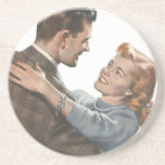 Vintage Love Romance Newlyweds Shall We Dance? Drink Coaster