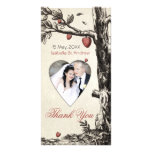Vintage Love Tree - add your photo thank you card photo cards
