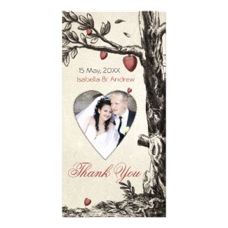 Vintage Love Tree - add your photo thank you card