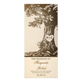 vintage love tree wedding programs rack cards