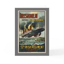 Vintage Lusitania Poster  (Irish Recruiting) Cards