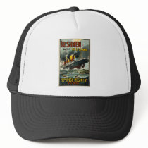 Vintage Lusitania Poster  (Irish Recruiting) Mesh Hats