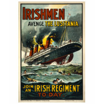 Vintage Lusitania Poster  (Irish Recruiting) t-shirts