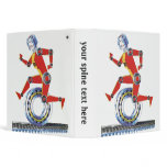 Vintage Machine Man Robot Running binders