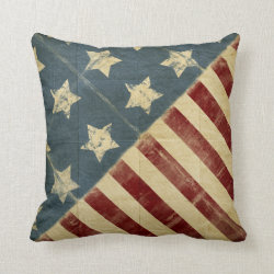 Vintage Made In America American Flag Throw Pillow
